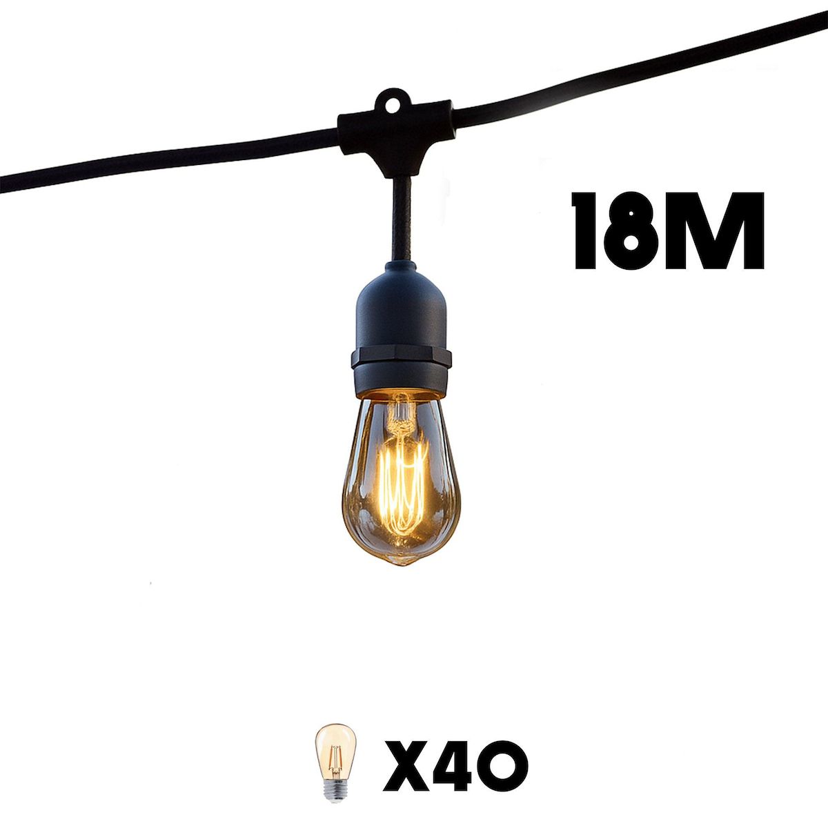 Lumisky Lot de 4 guirlandes MAFY Noir caoutchouc 6M