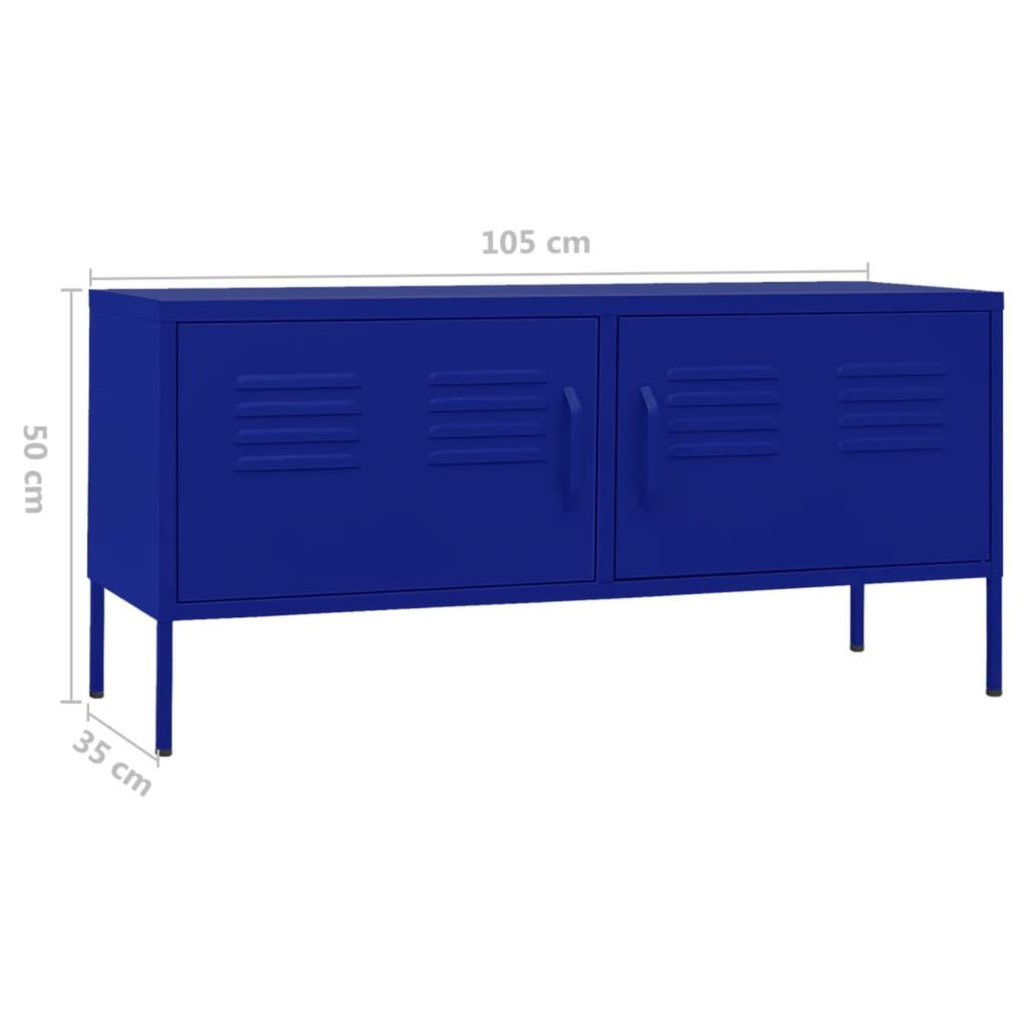 Voir la diapositive 6 : VIDAXL Meuble TV Bleu marine 105x35x50 cm Acier