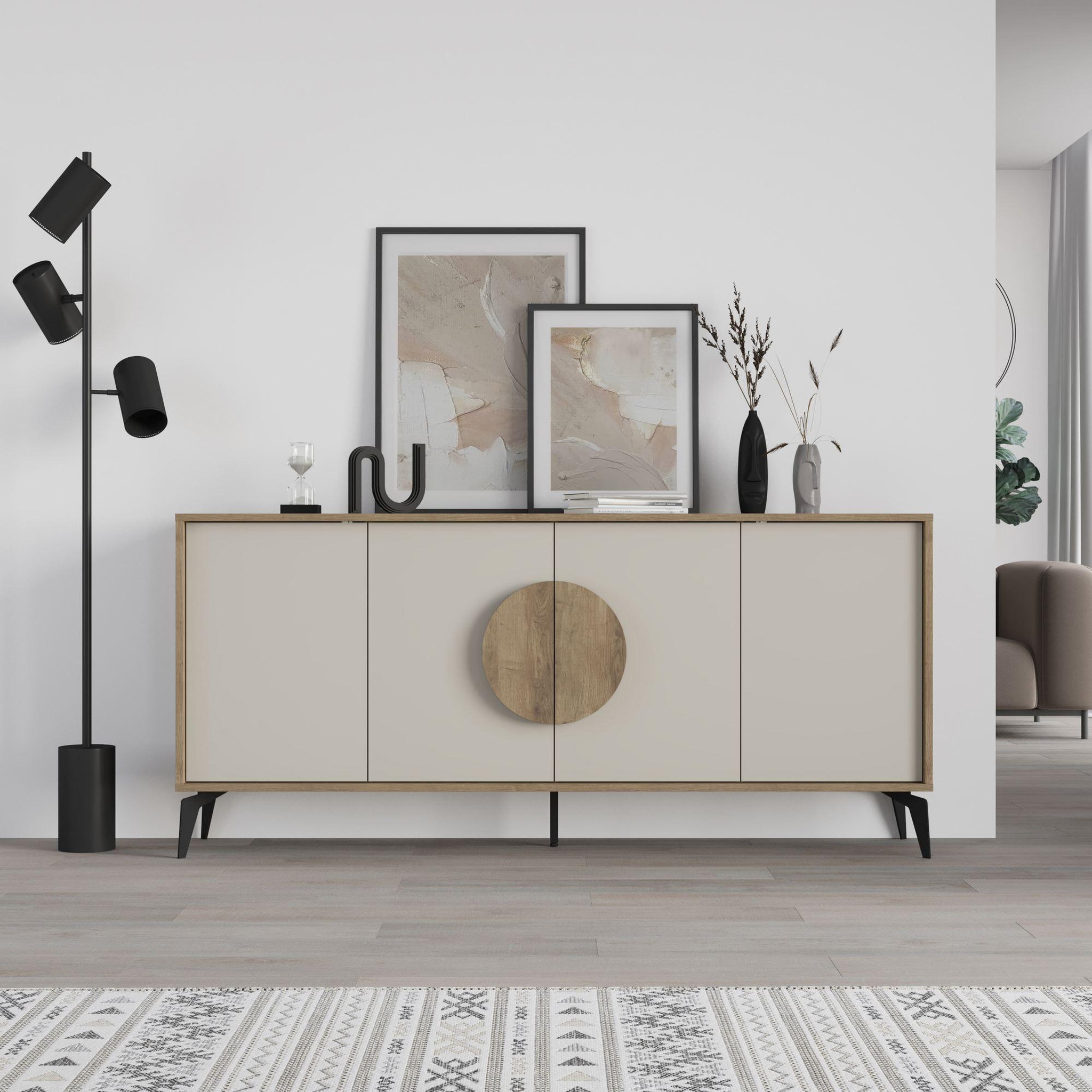 Voir la diapositive 2 : Habitat et Jardin Buffet en bois  gora wide  - 180 x 36 x 82 cm - crème