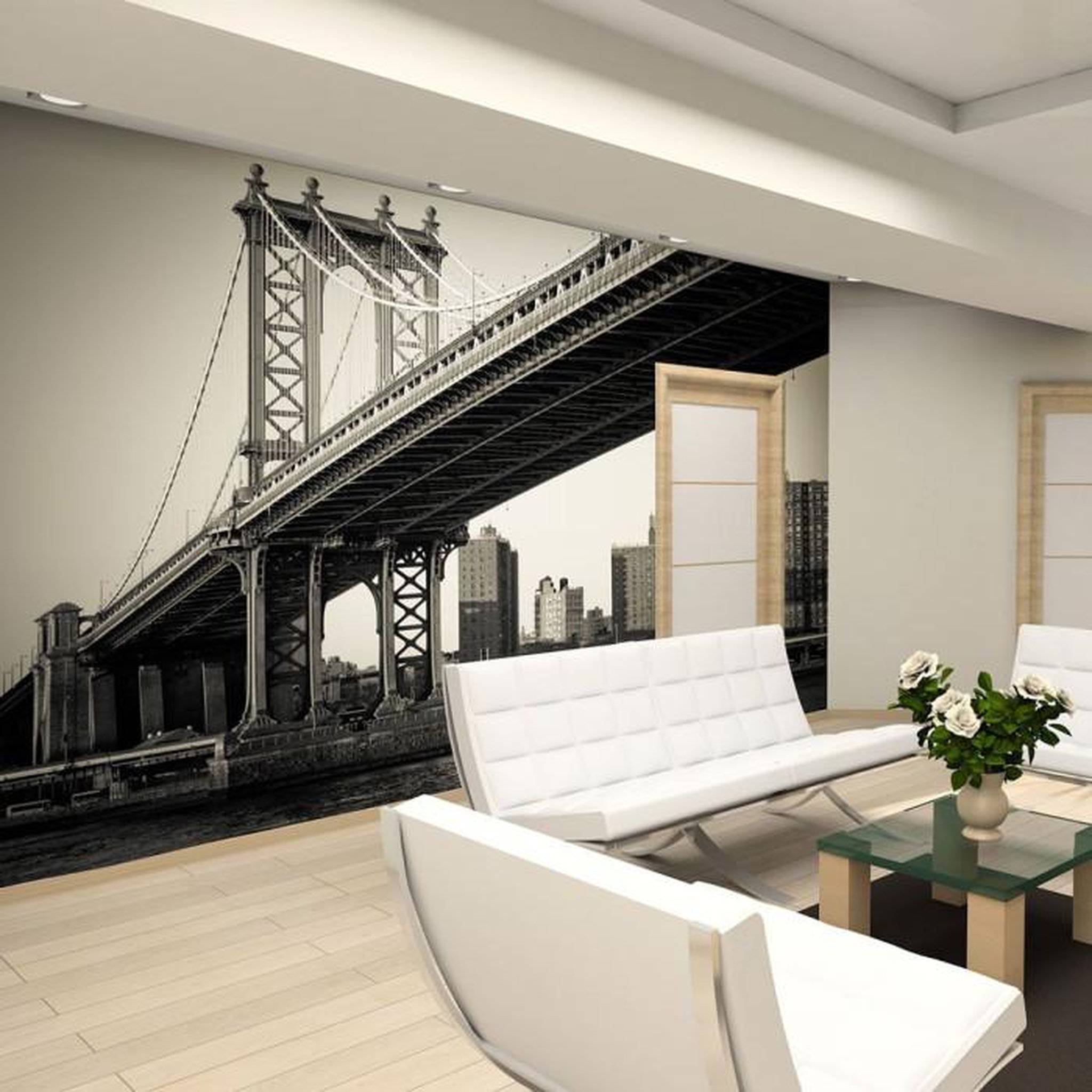 Paris Prix Papier Peint  Pont de Manhattan, New York. Coloris disponibles : Multicolore