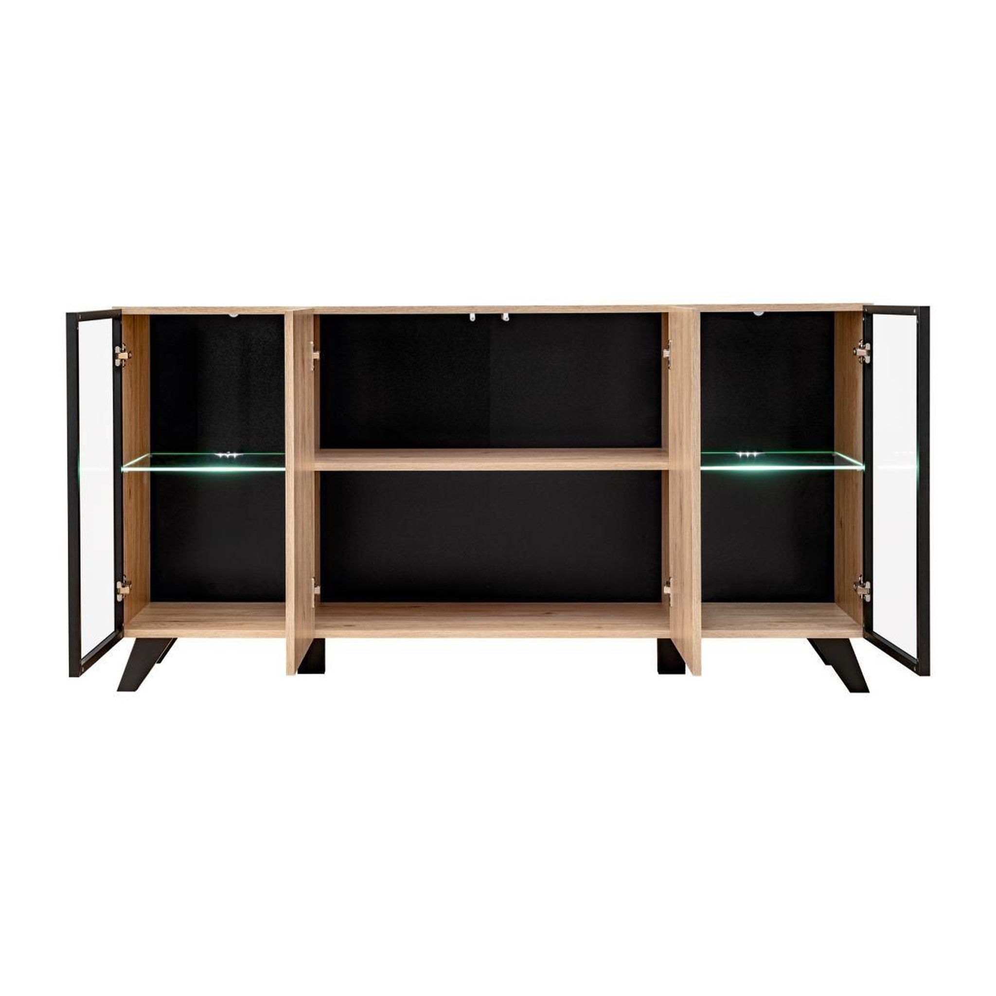Voir la diapositive 2 : Paris Prix Buffet 4 portes design  liam  160cm naturel & noir