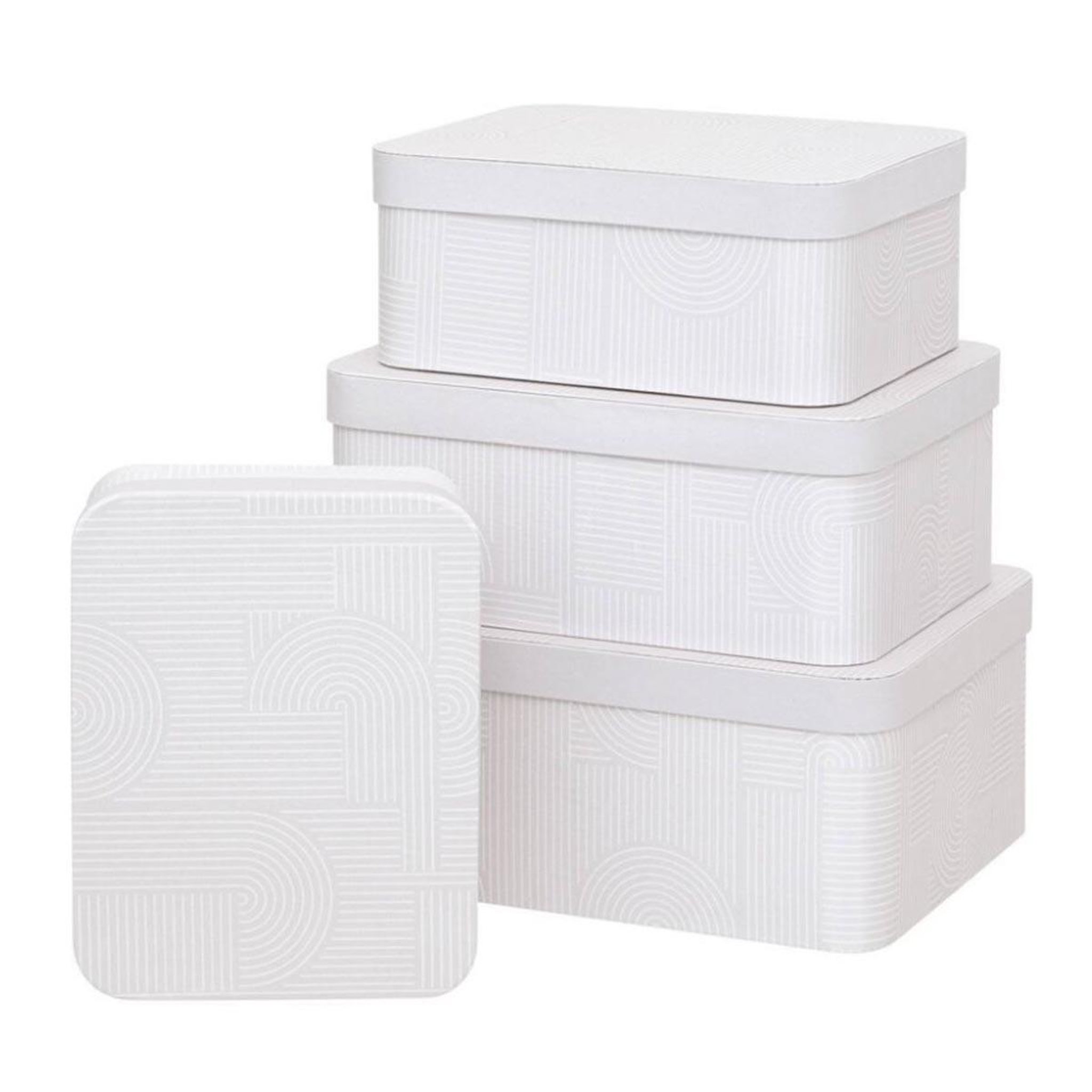 FIVE Lot de 4 boîtes déco  polybox  39cm beige