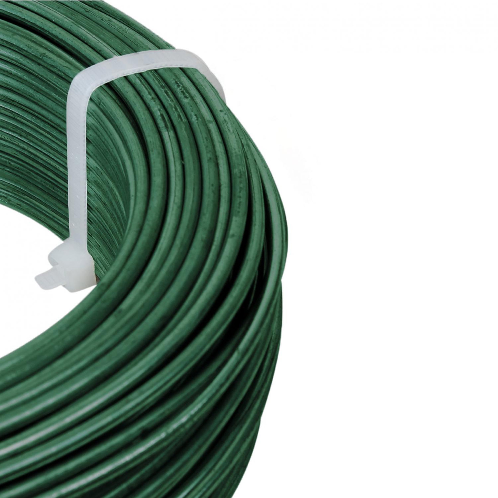 Voir la diapositive 3 : LINXOR Fil d'attache en acier galvanisé plastifié pour grillage ou autre - 100 m x 1.3mm Ø - Vert