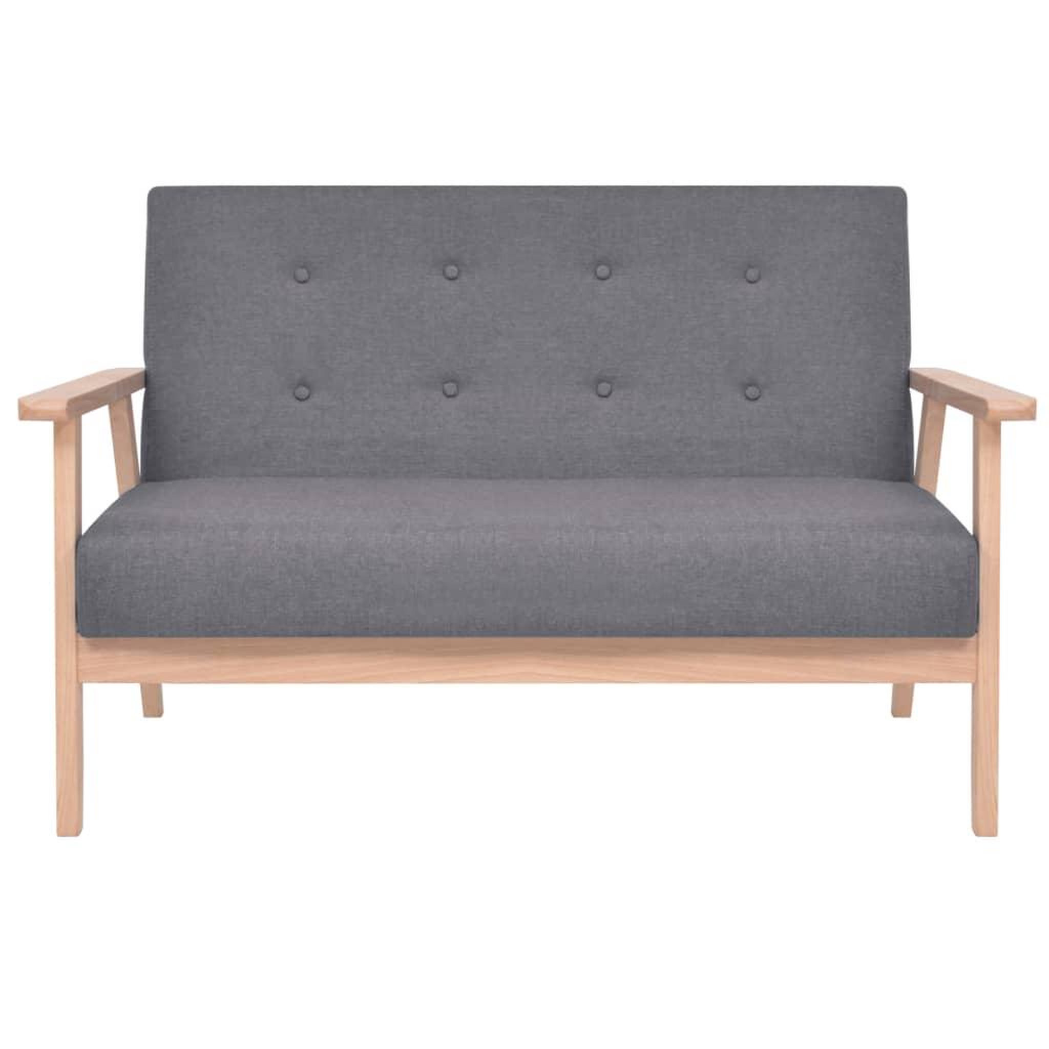 Voir la diapositive 3 : VIDAXL Ensemble de canapes 2 pcs Tissu Gris fonce