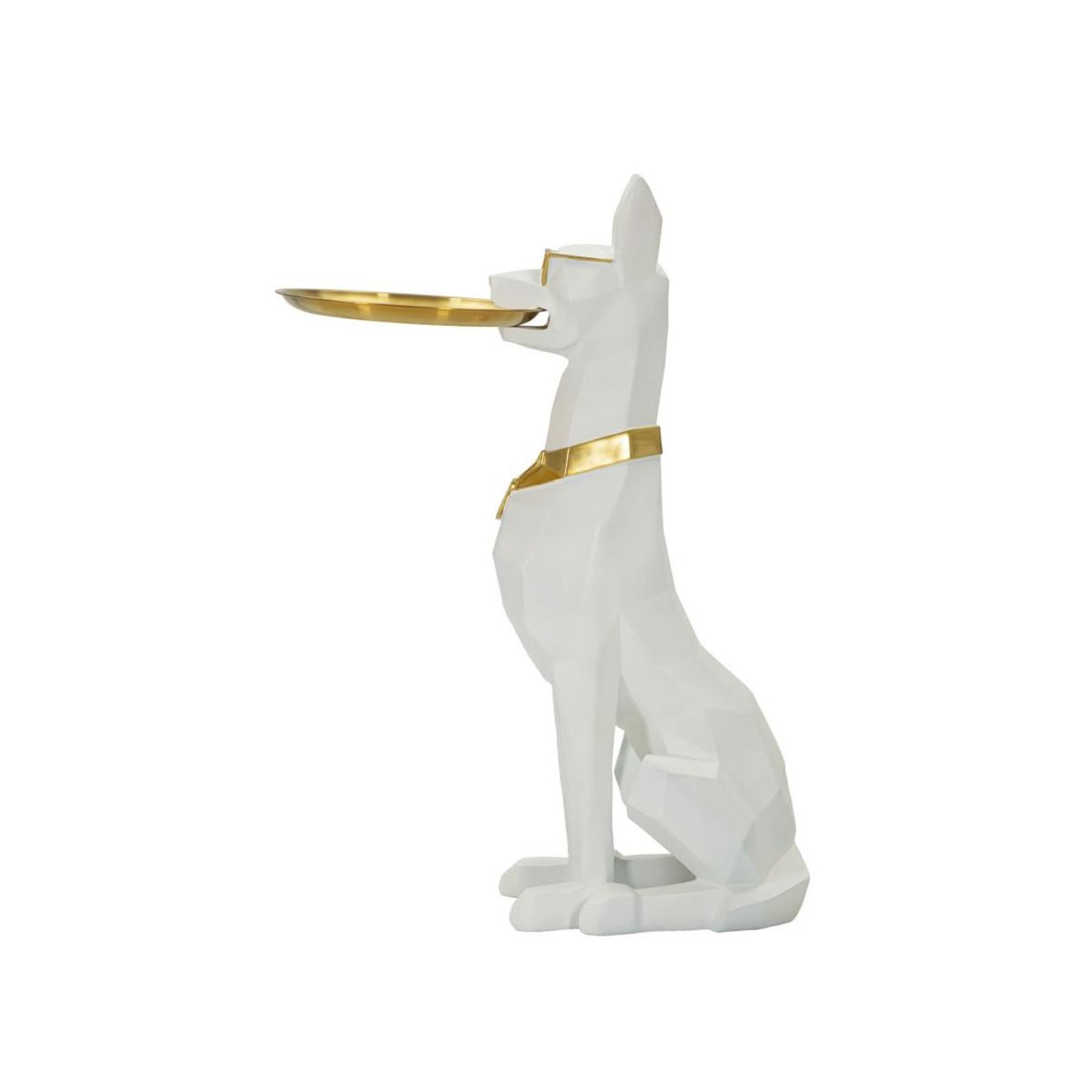 Voir la diapositive 3 : Paris Prix Vide-poche statue chien  origami  74cm blanc