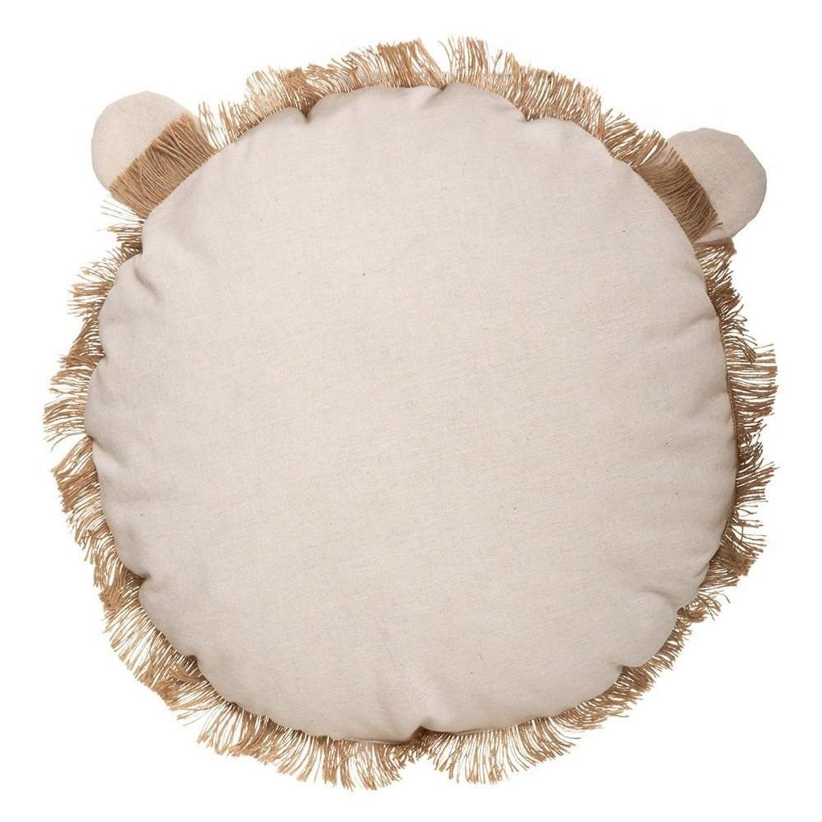 ATMOSPHERA Coussin rond lion franges 38 cm