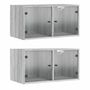 Voir la diapositive 2 : VIDAXL Armoires murales portes vitrees 2 pcs sonoma gris 68,5x37x35 cm