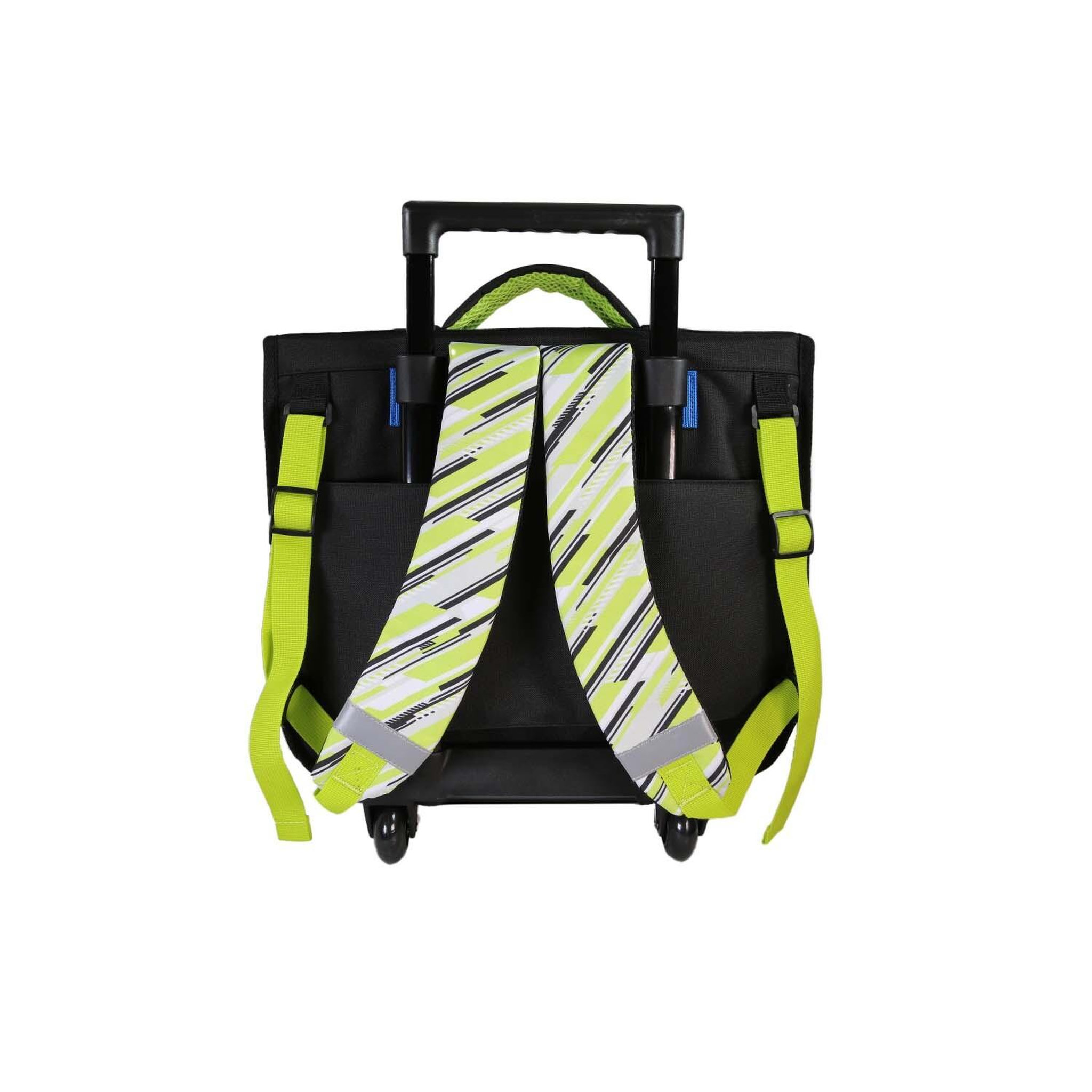 Voir la diapositive 4 : Bagtrotter Beyblade X - Cartable Scolaire à Roulettes 38 cm - Garçon - Noir/Vert - 2 Compartiments