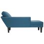 Voir la diapositive 5 : VIDAXL Fauteuil long avec coussin et accoudoir droit bleu velours