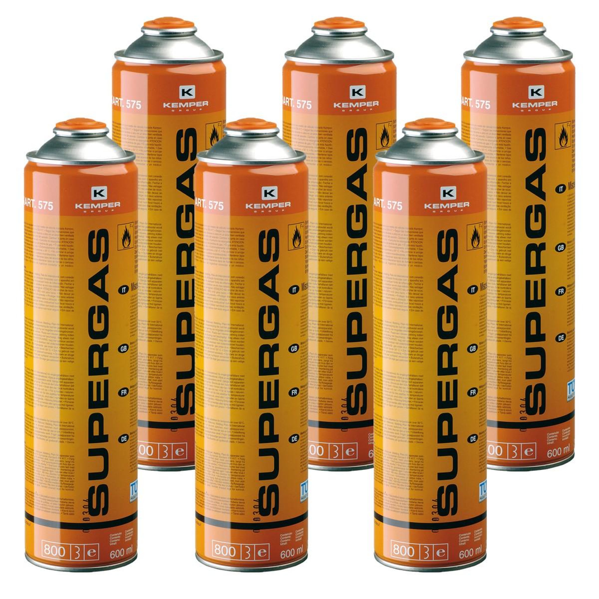 Voir la diapositive 1 : Kemper Pack de 6 cartouches gaz 330g bouteilles butane propane 600ml kemper bonbonne gaz universelle valve 7/16
