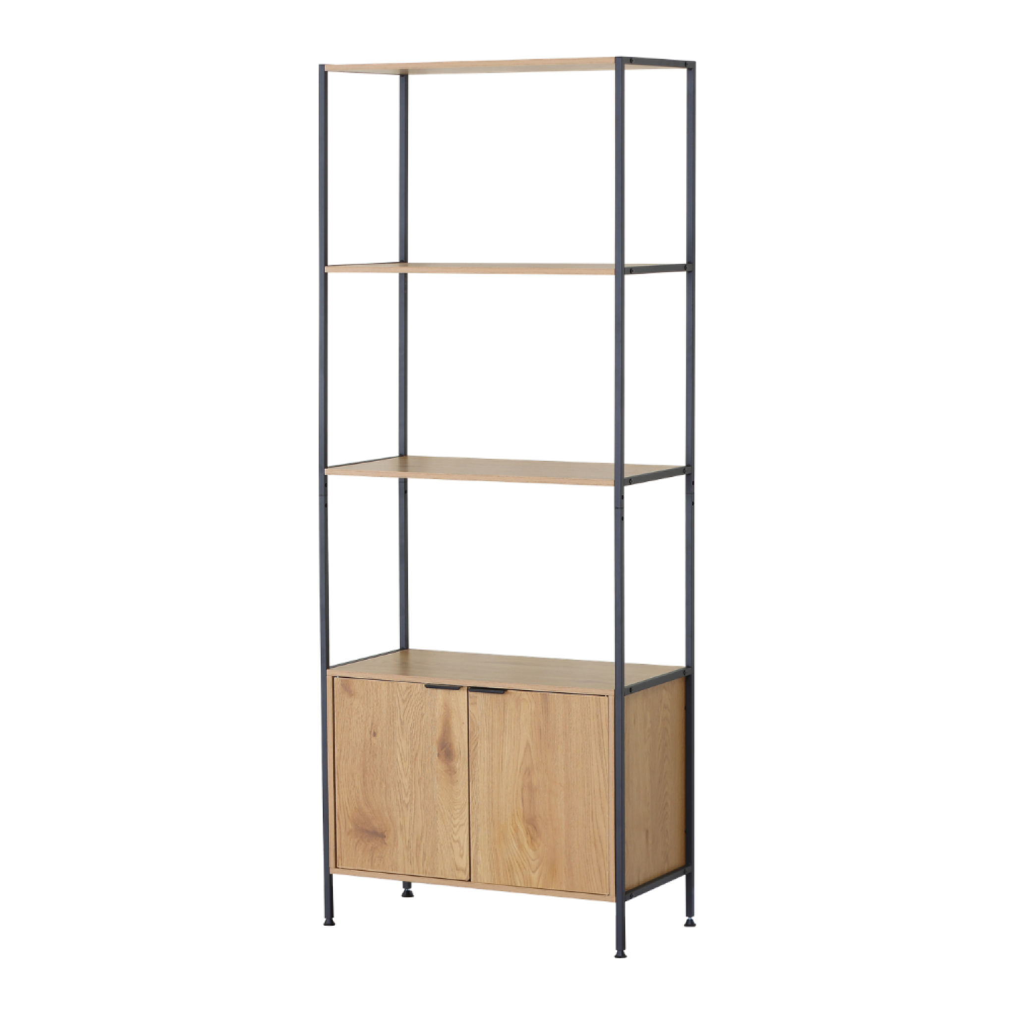 CONCEPT USINE Etagère 4 rangements et placard 176 cm bois et noir tydie