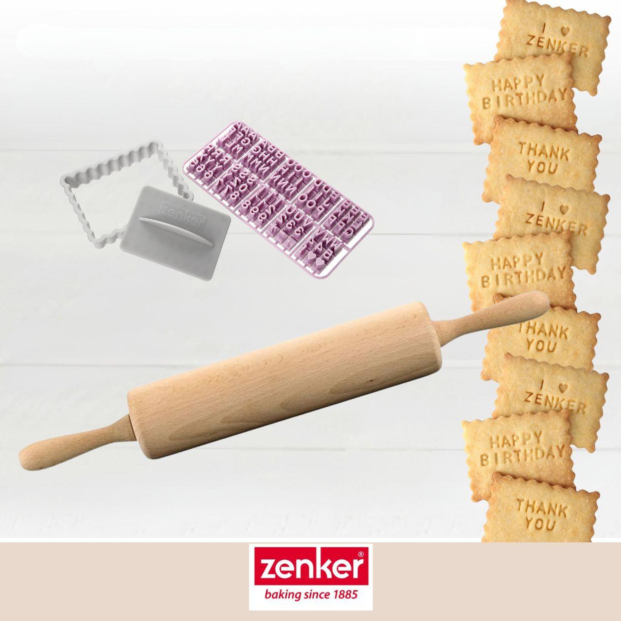 Voir la diapositive 2 : ZENKER Ensemble de pâtisserie zenker emporte-piéces et rouleau à pâtisserie