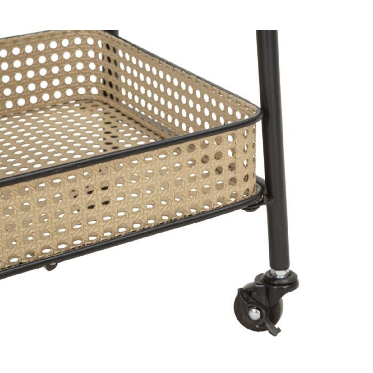 Paris Prix Desserte de Cuisine 3 Niveaux  Fuji  80cm Naturel & Noir