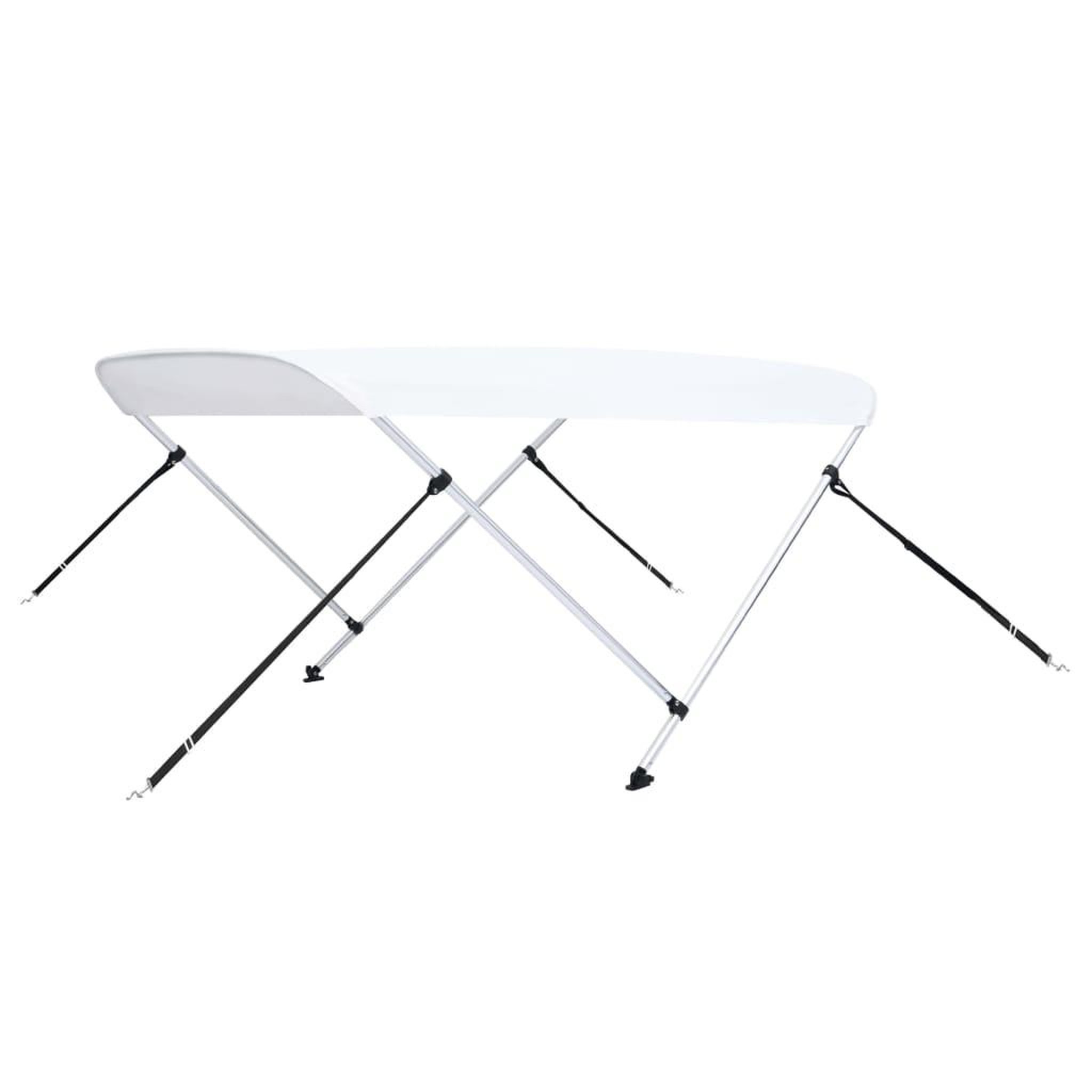 Voir la diapositive 2 : VIDAXL Auvent bimini a 2 arceaux Blanc 180x130x110 cm