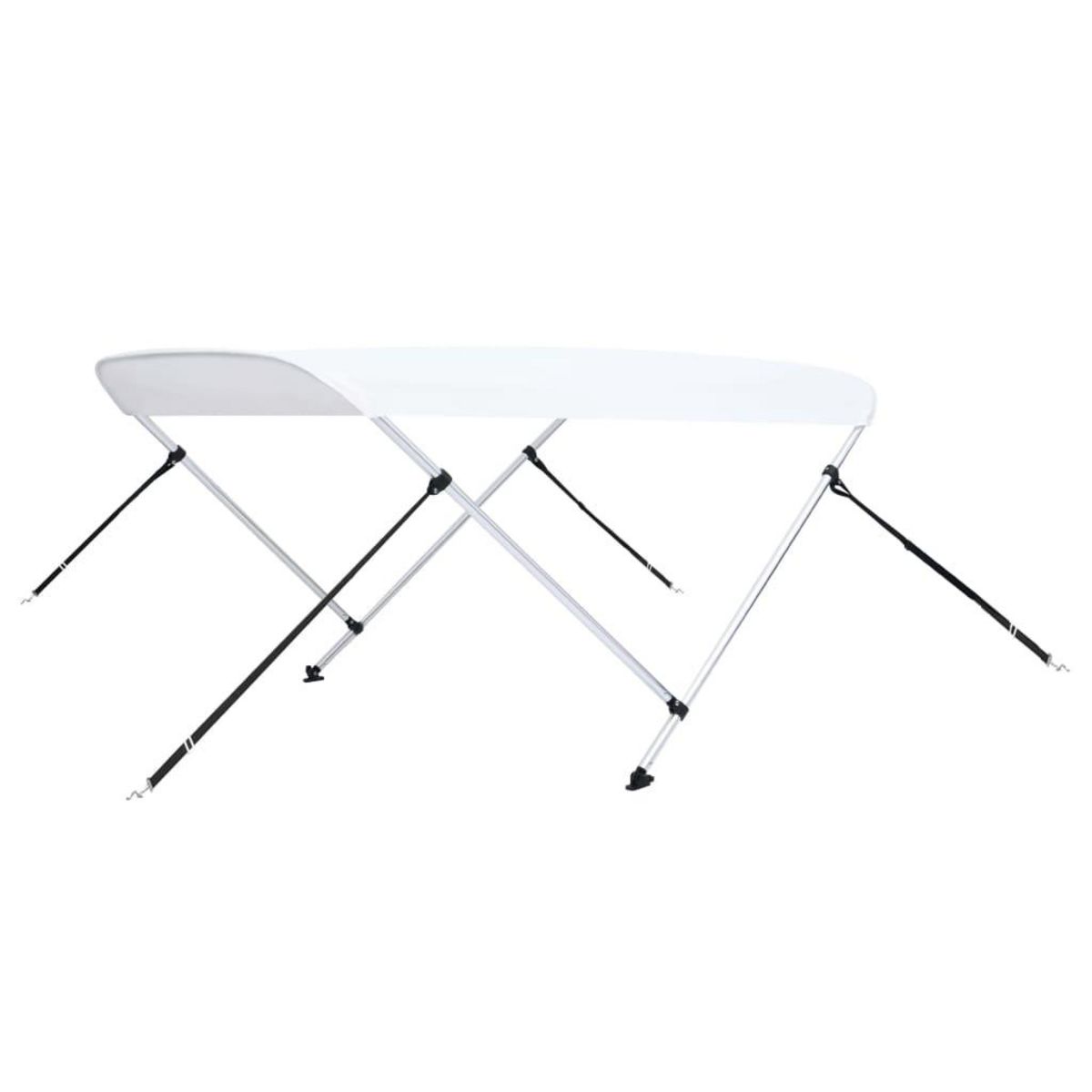 VIDAXL Auvent bimini a 2 arceaux Blanc 180x130x110 cm