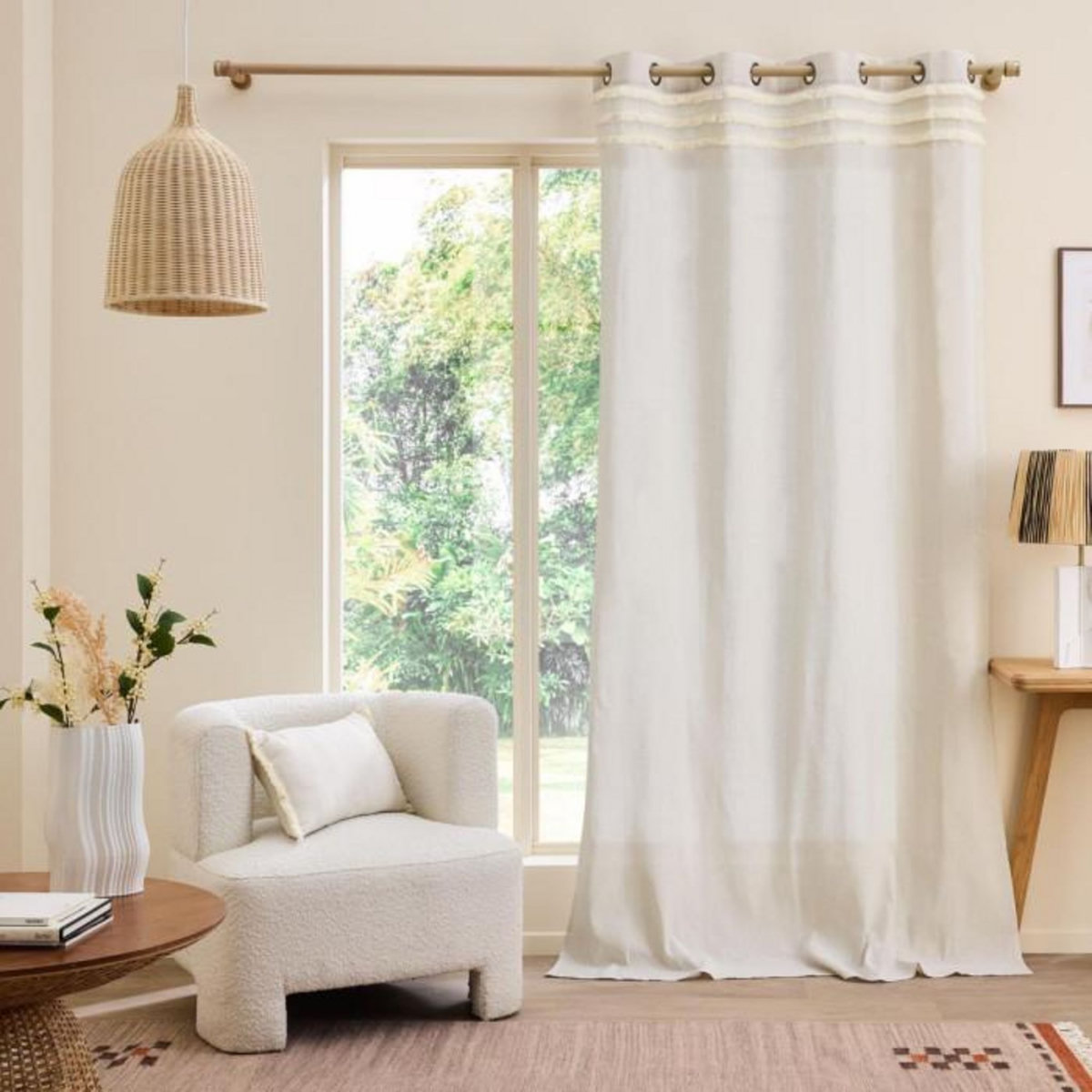 Paris Prix Coussin Déco à Franges  Vertis  30x50cm Beige