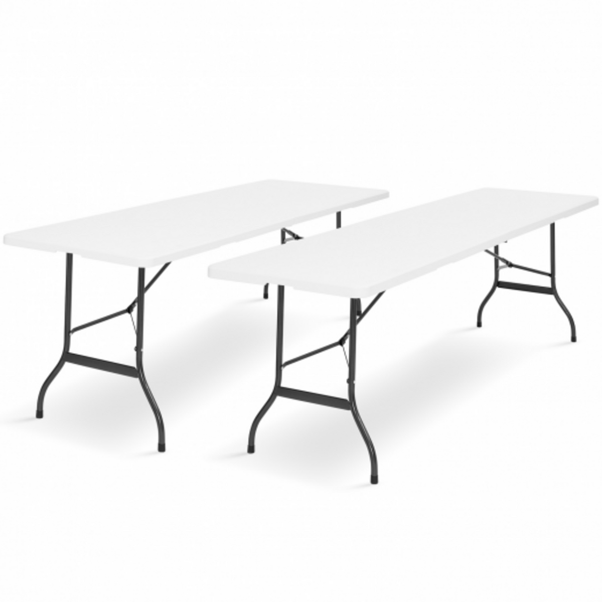 ID MARKET Lot de 2 tables pliantes portables 180 CM pour camping ou réception