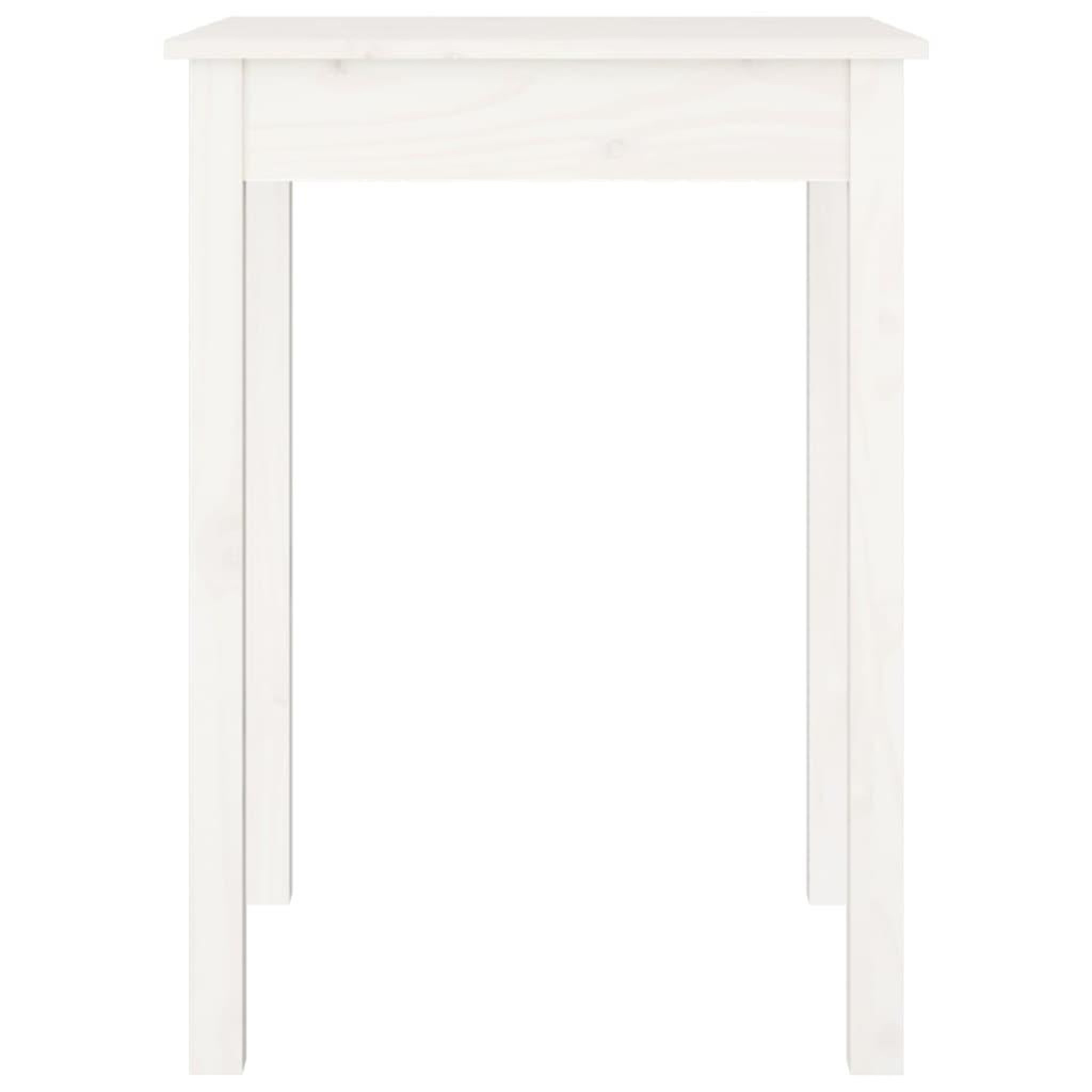 Voir la diapositive 4 : VIDAXL Table a manger Blanc 55x55x75 cm Bois massif de pin
