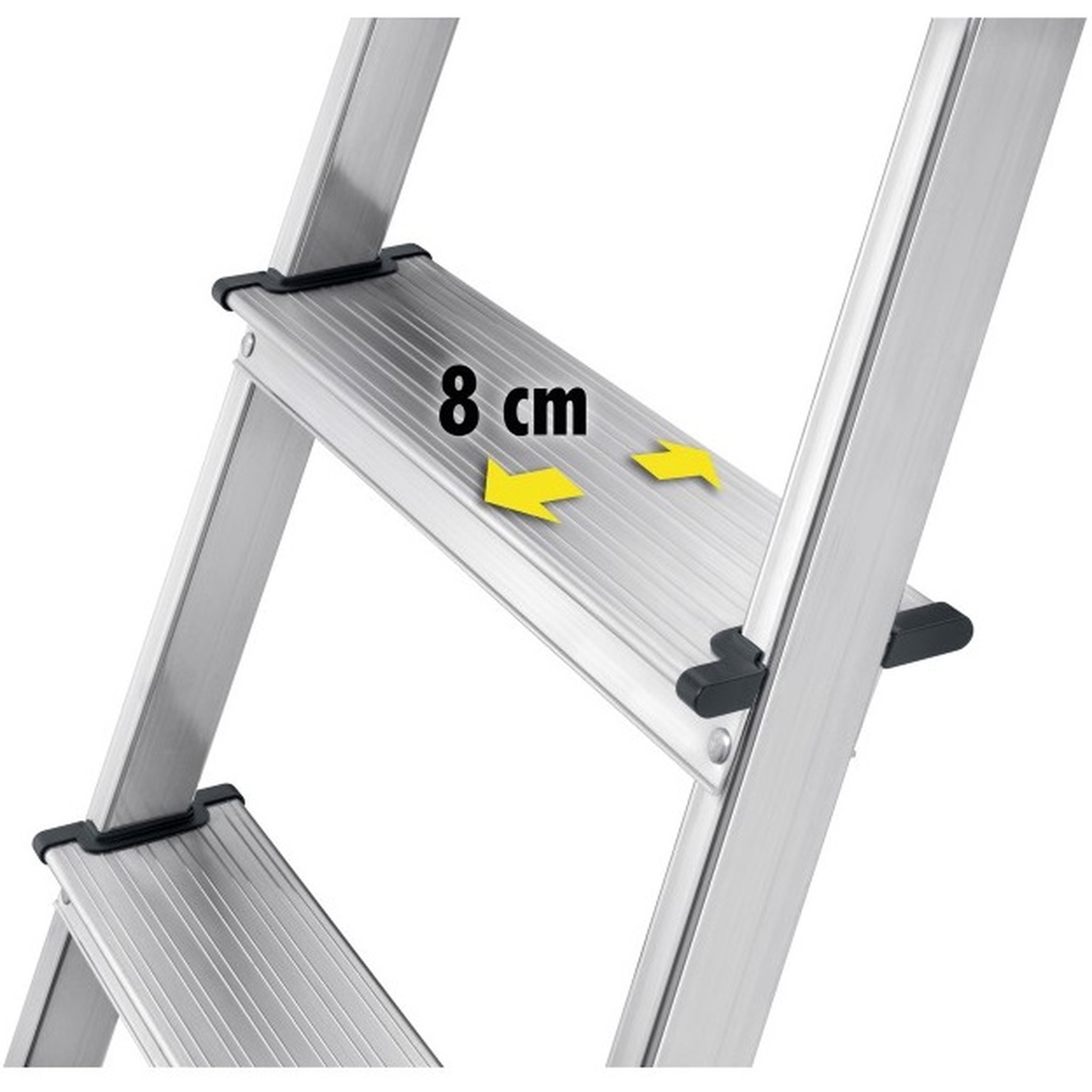 Voir la diapositive 5 : HAILO Escabeau 8 marches 3m45 en aluminium - L60