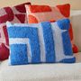 Voir la diapositive 3 : ATMOSPHERA Coussin Déco Tufté  Poppy  38x58cm Bleu