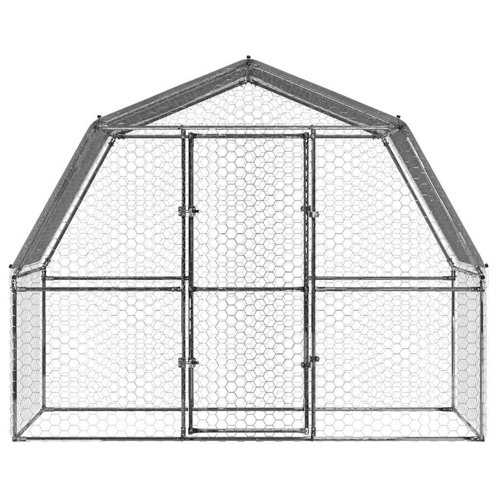 Voir la diapositive 4 : VIDAXL Cage a poules avec toit et porte argente acier galvanise