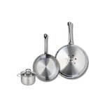 ELO Ensemble de 2 Poêles de cuisson 24 et 28 cm et 1 faitout 12 cm Elo Profi Brillant