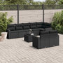 Voir la diapositive 1 : VIDAXL Salon de jardin 9 pcs avec coussins noir resine tressee