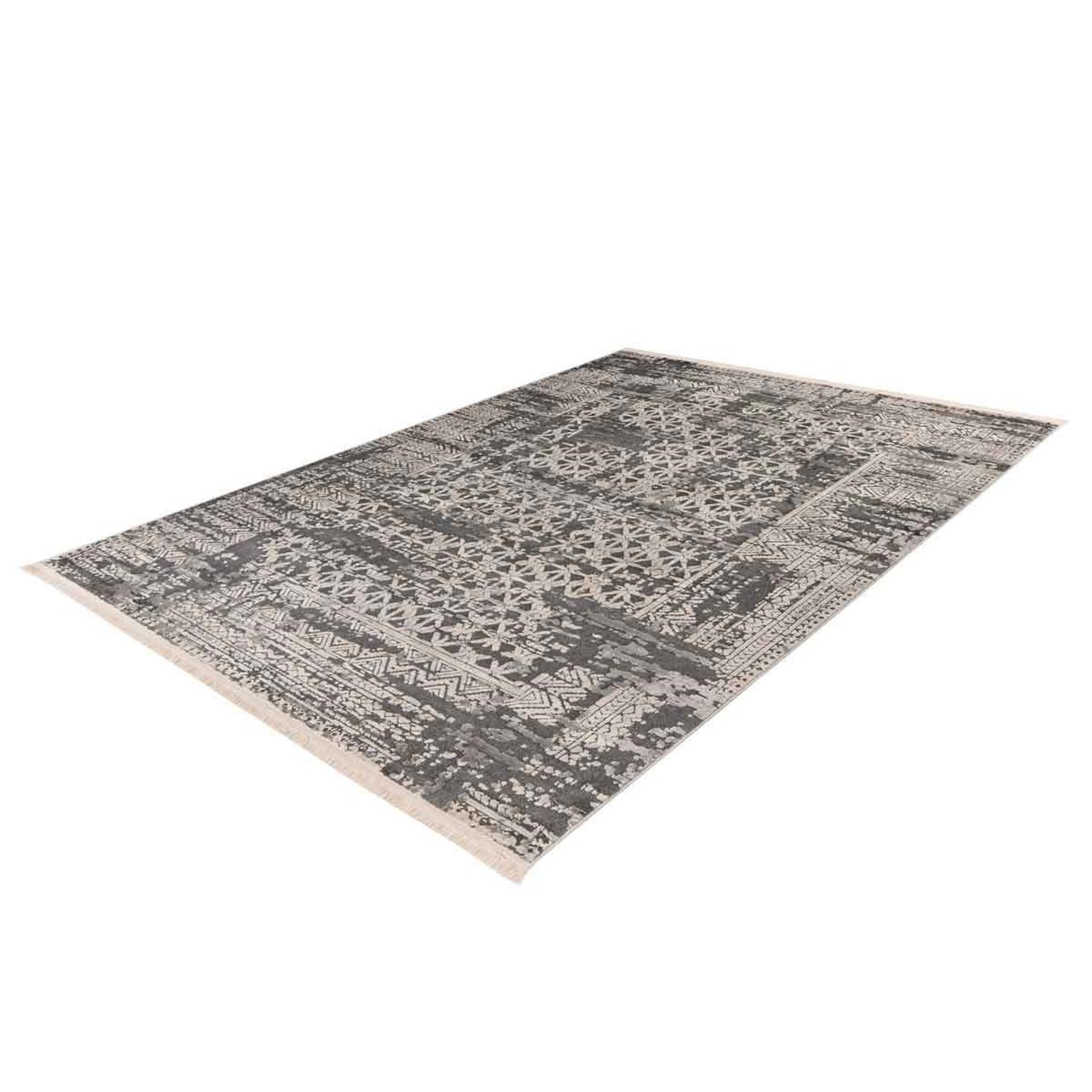 Voir la diapositive 2 : Paris Prix Tapis Tissé à Poils Courts Zébré  Adeon  Gris