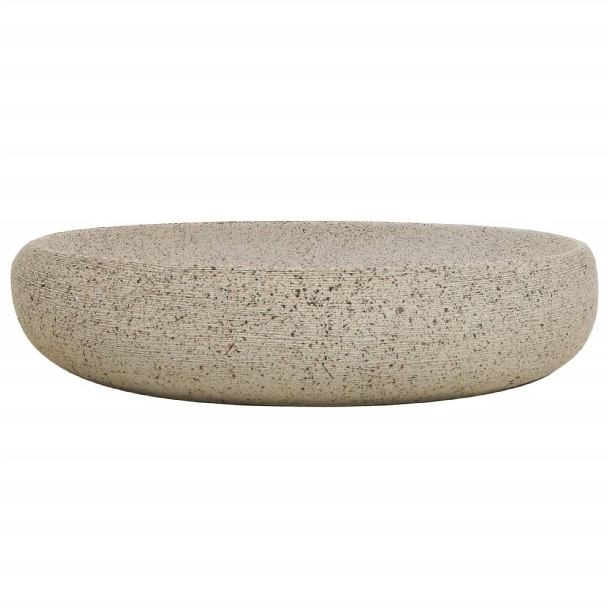 Voir la diapositive 3 : VIDAXL Vasque a poser sable ovale 59x40x15 cm ceramique