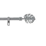 Douceur d'Intérieur Kit de tringle à rideaux extensible Feuille -  L210 /L380 cm - Patine Gris