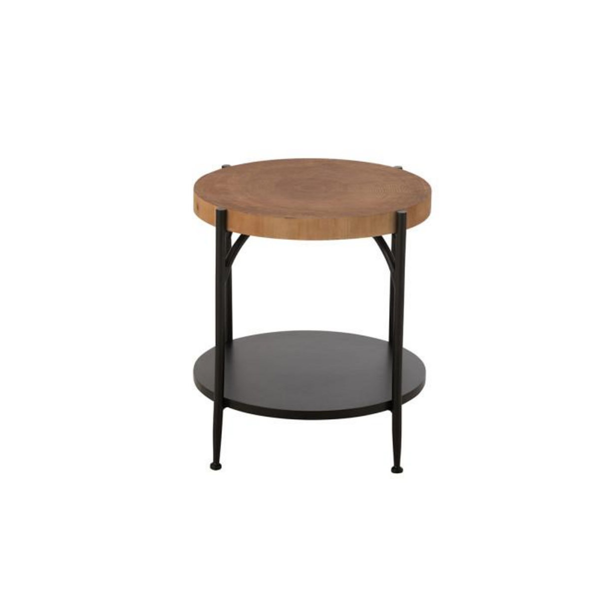 Paris Prix Table d'Appoint Avec Étagère  Mia  50cm Naturel & Noir
