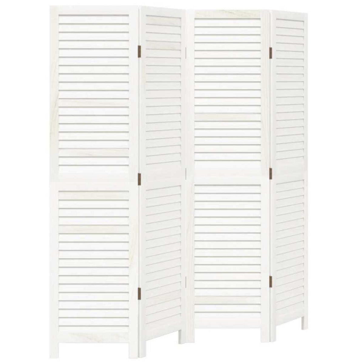 VIDAXL Cloison de separation 4 panneaux blanc bois de paulownia massif