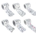 Graine créative 6 masking tapes larges à colorier 4,6 cm x 5 m