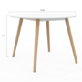 Voir la diapositive 4 : ID MARKET Table à manger ronde ANGELA 4 personnes blanc pieds bois 110 cm