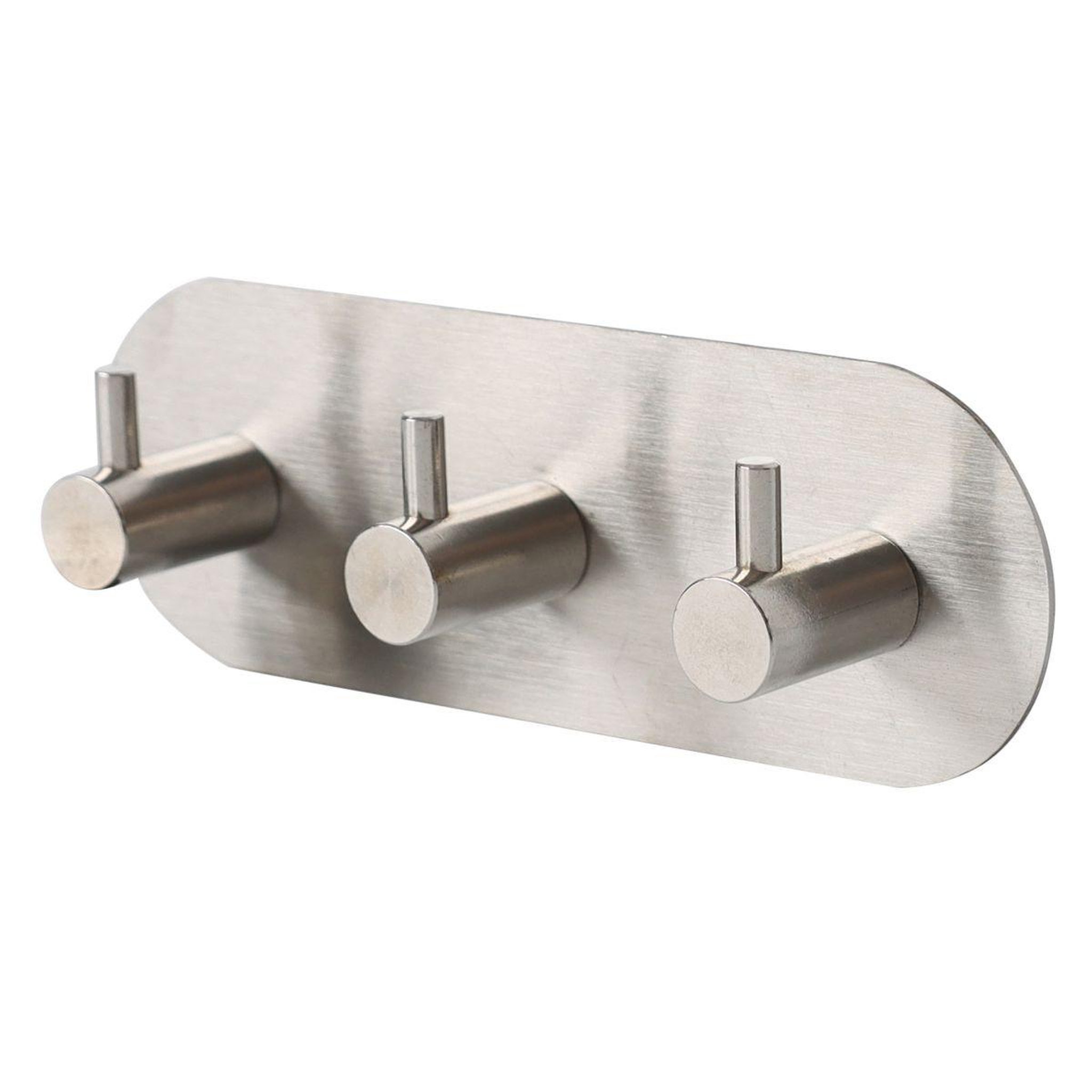 Voir la diapositive 2 : Douceur d'Intérieur Patère adhésive ovale 3 crochets  fixeo  14cm chrome