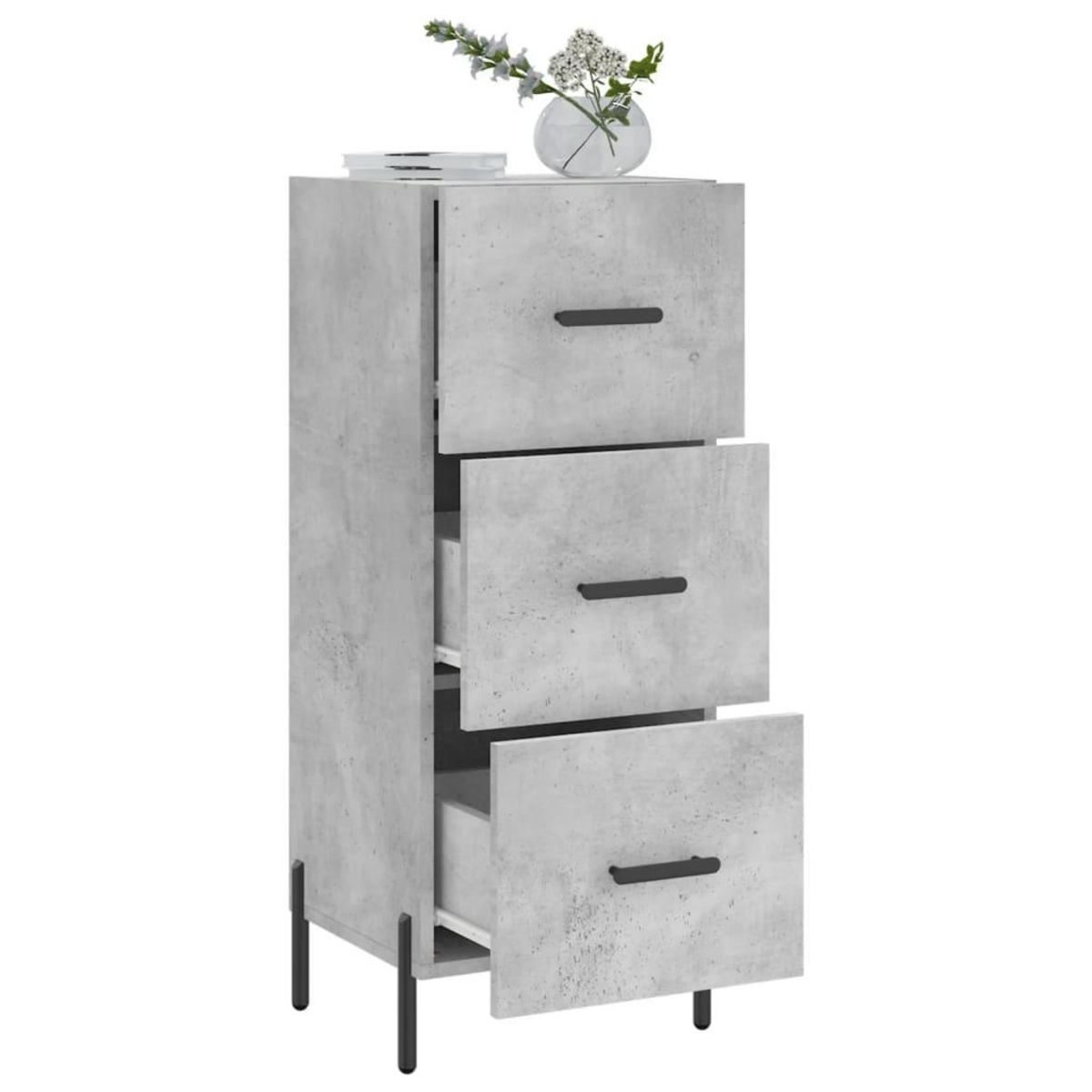 VIDAXL Buffet Gris beton 34,5x34x90 cm Bois d'ingenierie
