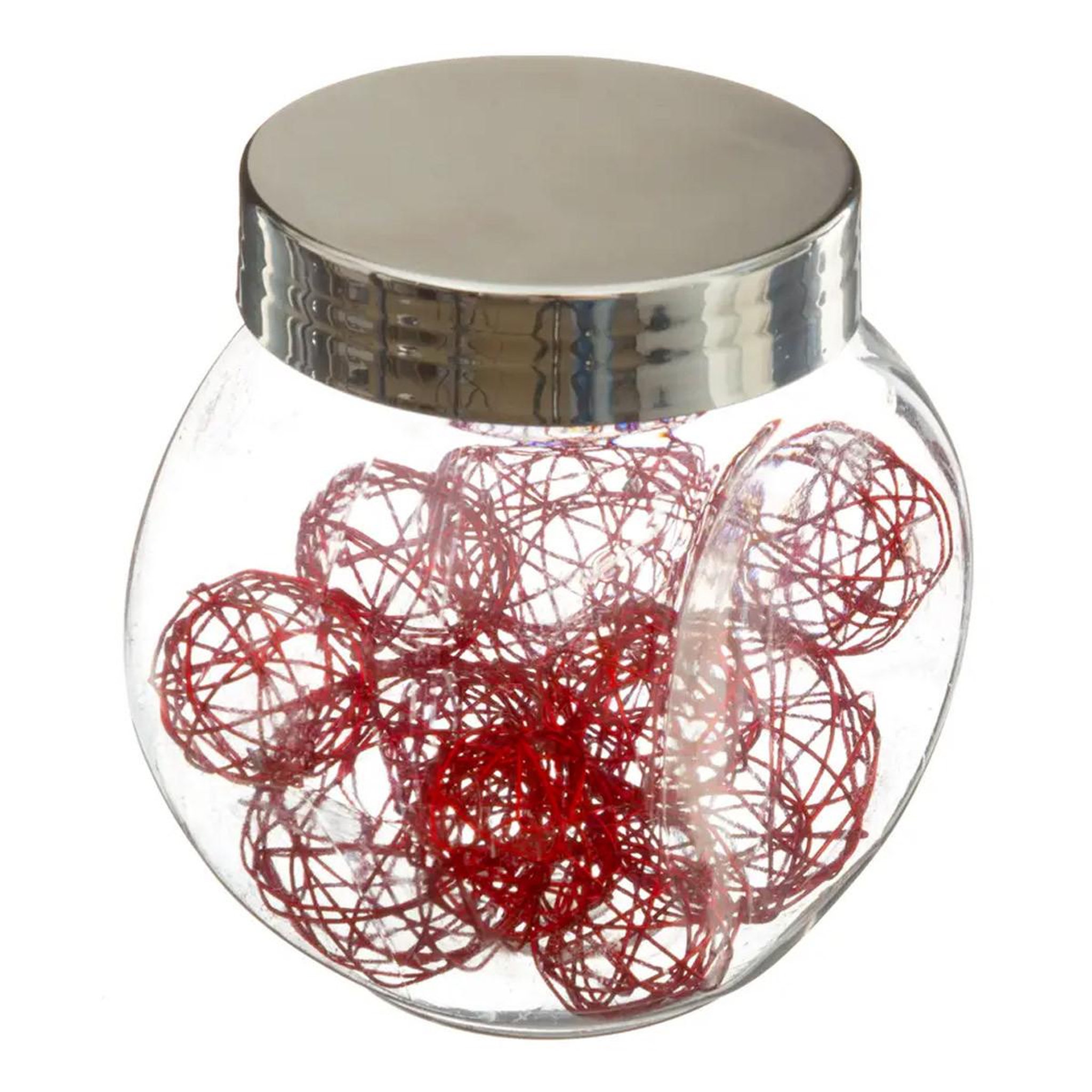Voir la diapositive 1 : ATMOSPHERA Lot de 10 boules déco & bocal  maison  7cm rouge