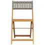 Voir la diapositive 4 : VIDAXL Chaises de jardin pliantes lot de 4 gris poly rotin bois massif