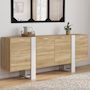 Voir la diapositive 2 : ID MARKET Buffet enfilade 200 cm PHOENIX XXL 4 portes bois et blanc