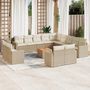 Voir la diapositive 1 : VIDAXL Salon de jardin avec coussins 14 pcs beige resine tressee