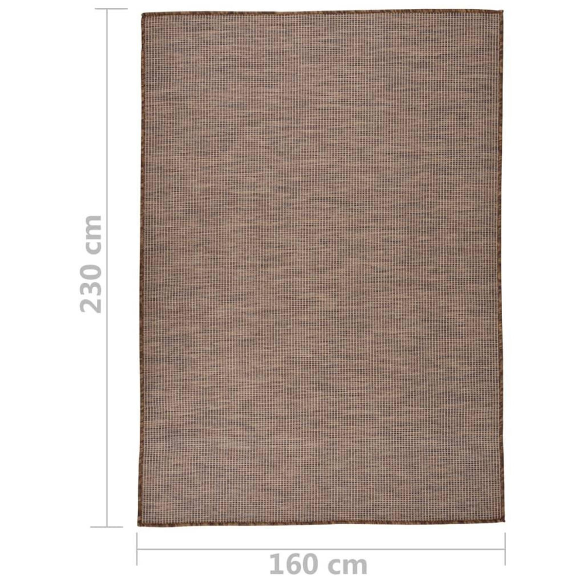 VIDAXL Tapis a tissage plat d'exterieur 160x230 cm Marron