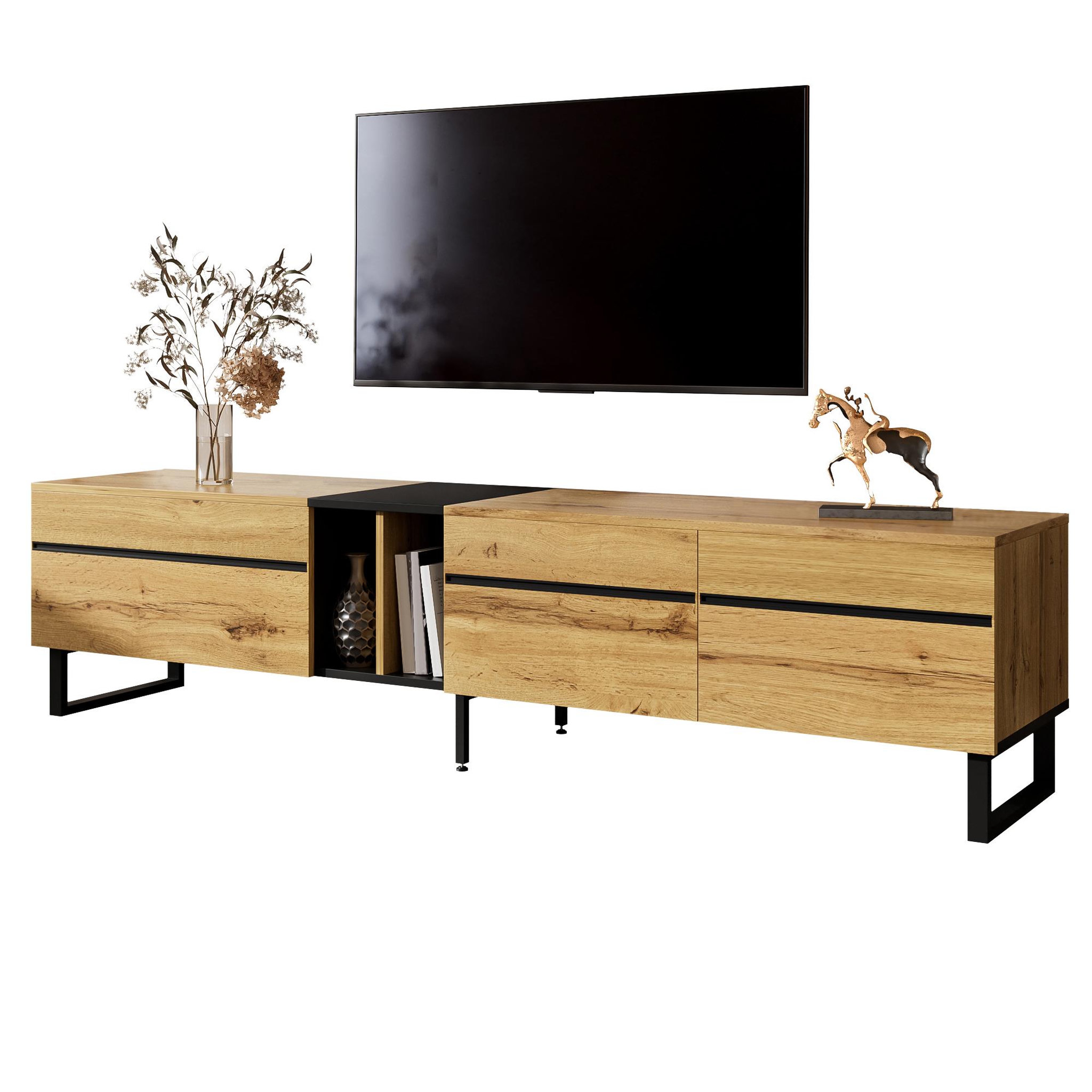 MERAX Meuble tv. Coloris disponibles : Marron, Blanc