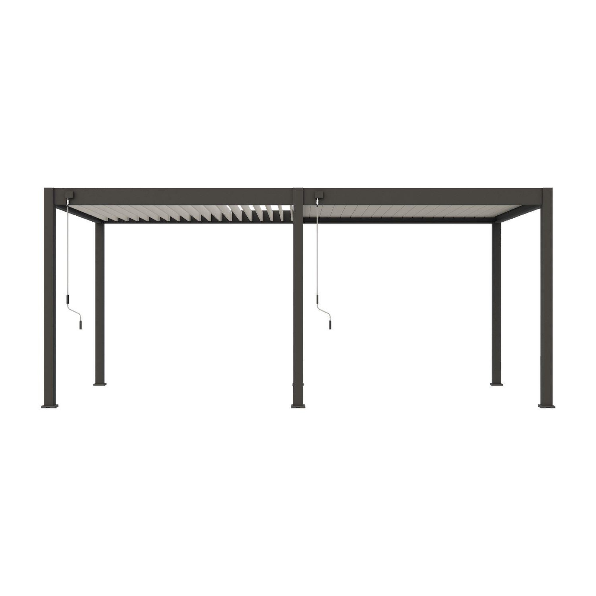 Voir la diapositive 2 : Pergola Bioclimatique autoportée 3x6 m - Aluminium Anthracite/blanc -  VS OmBREA®
