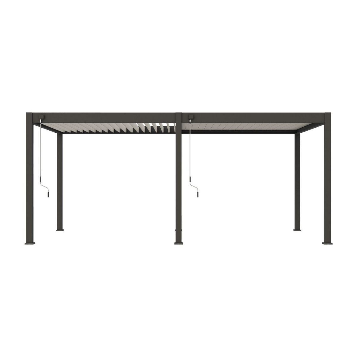 Pergola Bioclimatique autoportée 3x6 m - Aluminium Anthracite/blanc -  VS OmBREA®