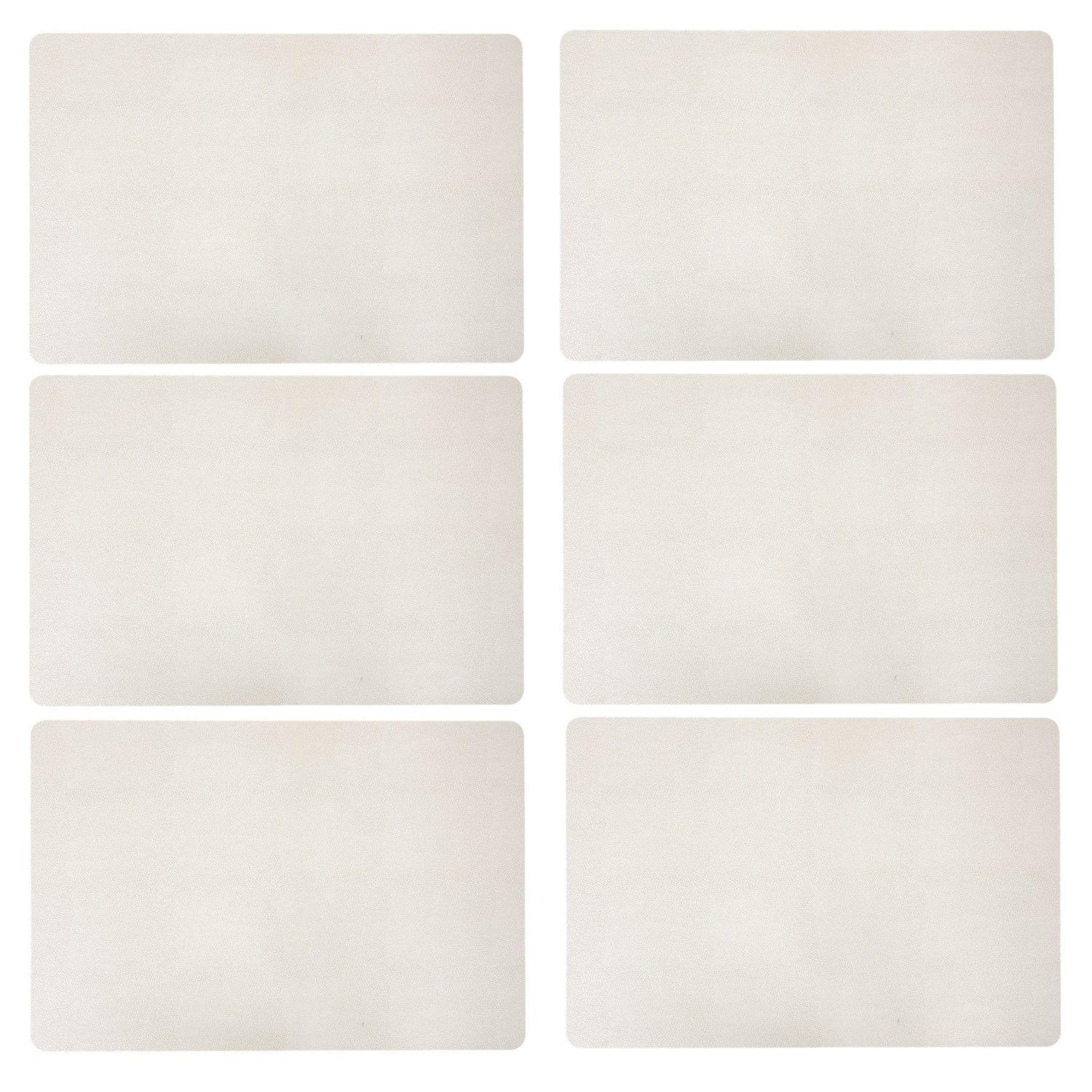 ATMOSPHERA Lot de 6 sets de table effet écailles MIRA - 49 x 33 cm - Crème