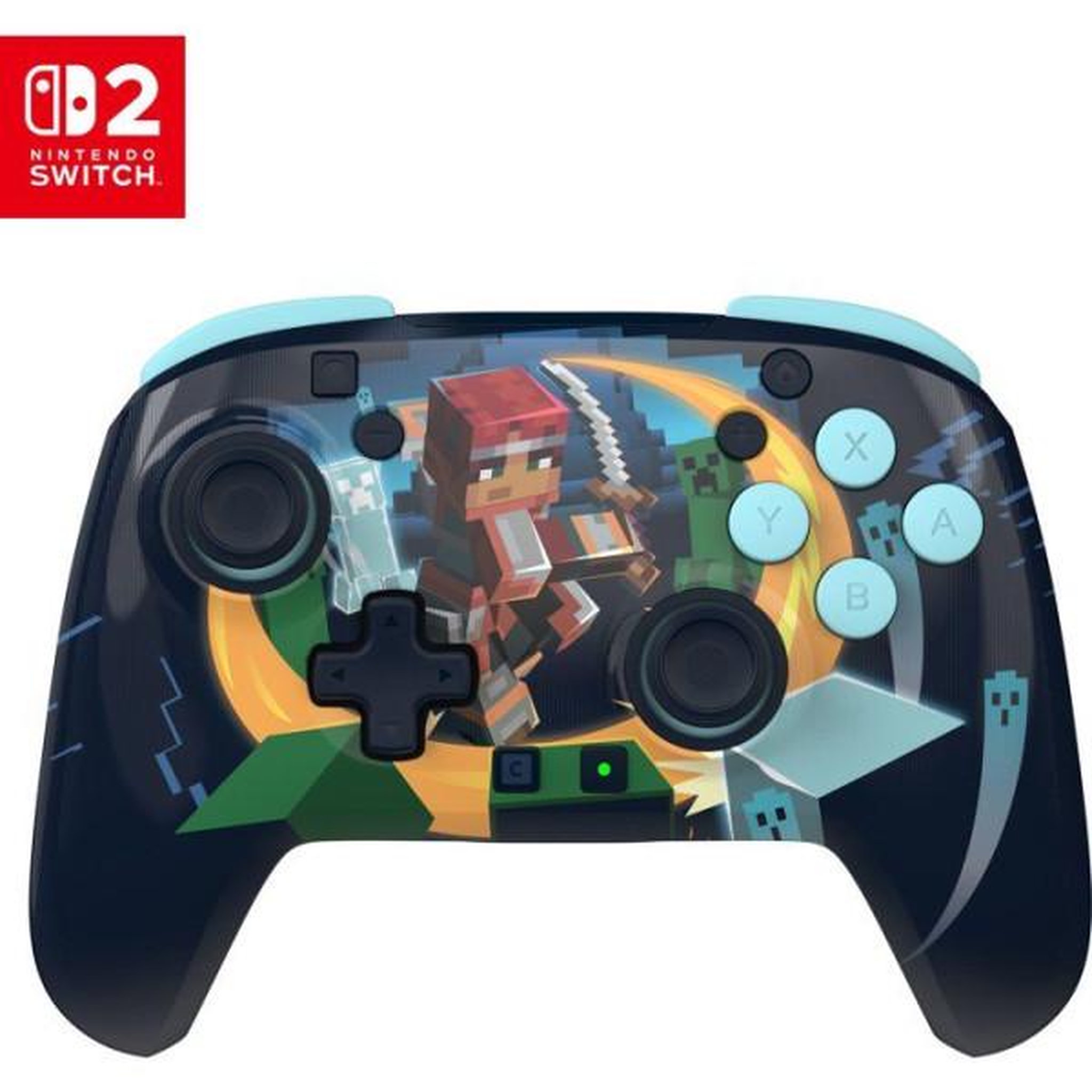 Turtle Beach Manette de jeu sans fil - Nintendo Switch 2 - Rematch Minecraft Dungeons II - Sans fil - Design lenticulaire - Compatible Switch