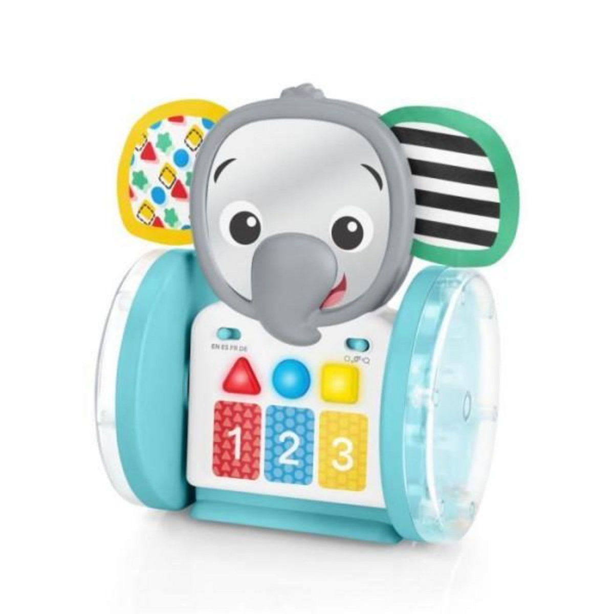 BABY EINSTEIN BABY EINSTEIN EARL l'éléphant Jouet d'éveil a roulettes interactif multilingue, développement de la motricité, apprentissag