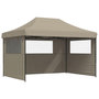 Voir la diapositive 2 : VIDAXL Tente de reception pliable escamotable 3 parois laterales taupe