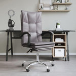 VIDAXL Fauteuil inclinable de bureau Gris Similicuir