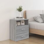 VIDAXL Table de chevet Sonoma gris 50x32x60 cm